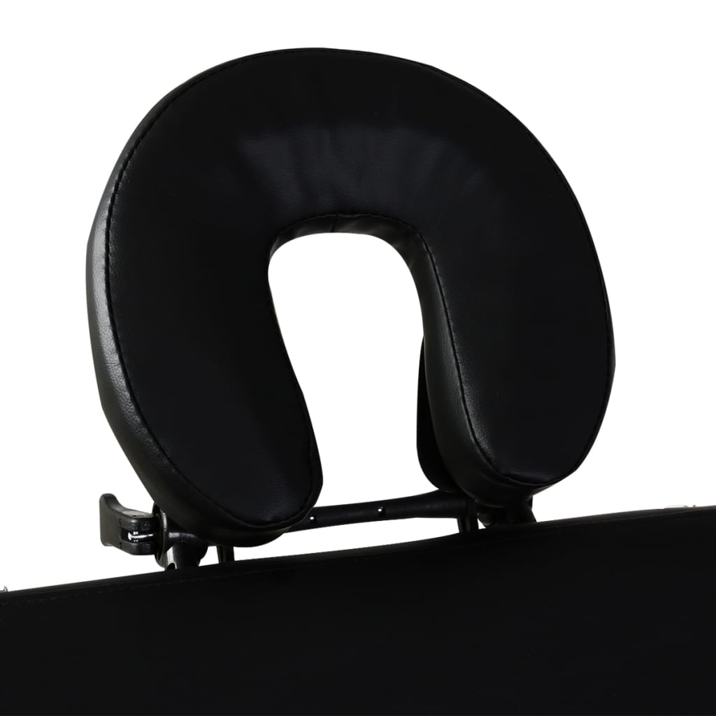 vidaXL Black Foldable Massage Table 2 Zones with Aluminum Frame