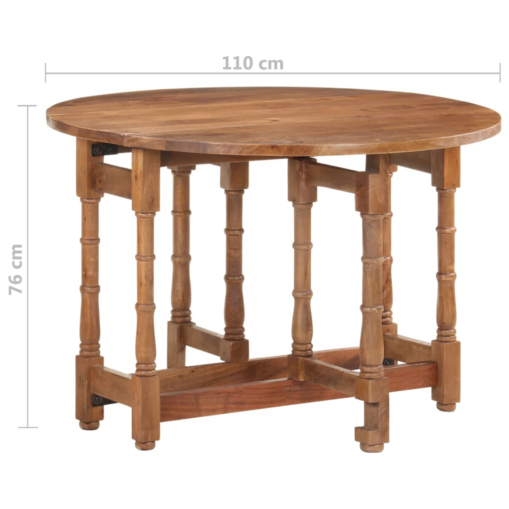 vidaXL Dining Table Round 43.3"x29.9" Solid Mango Wood