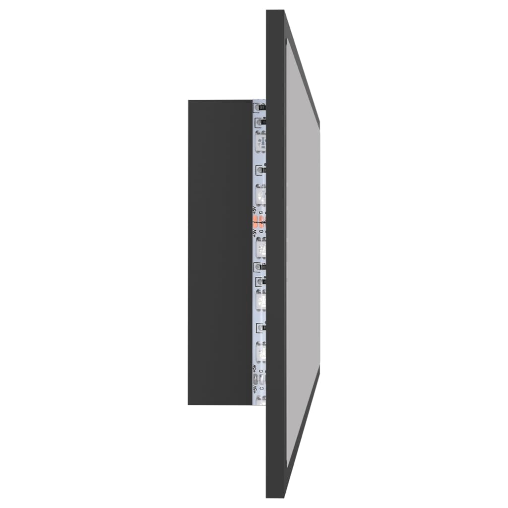 vidaXL LED Bathroom Mirror Gray 39.4"x3.3"x14.6" Engineered Wood