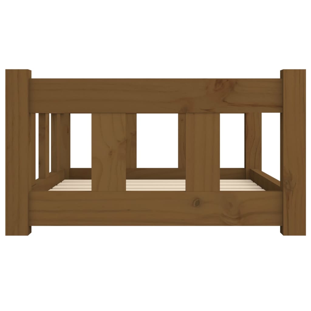 vidaXL Dog Bed Honey Brown 25.8"x19.9"x11" Solid Wood Pine