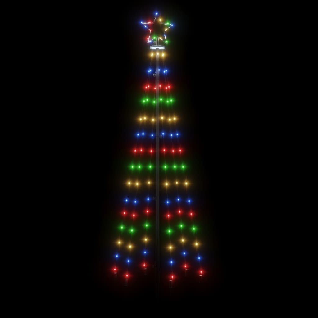 vidaXL Christmas Tree with Spike Colorful 108 LEDs 6 ft