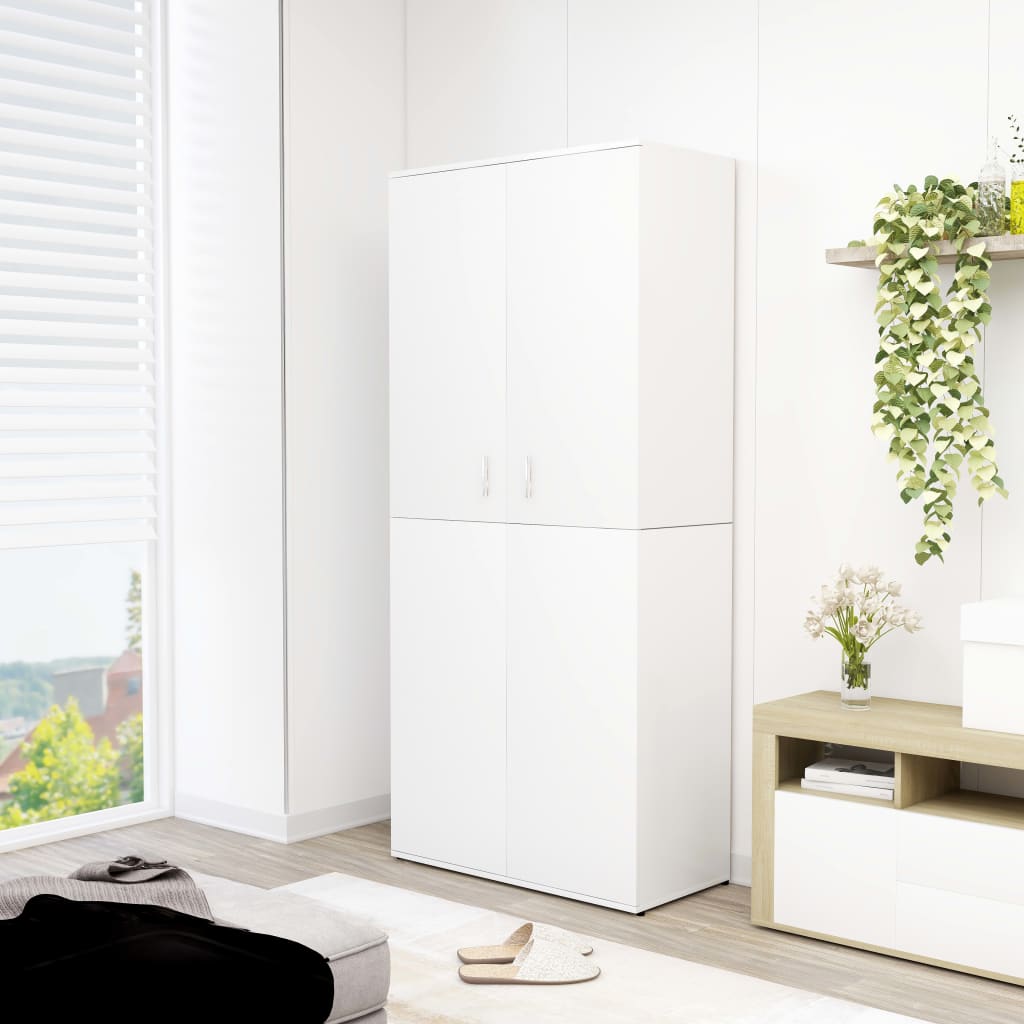 vidaXL Shoe Cabinet White 31.5"x15.4"x70.1" Engineered Wood