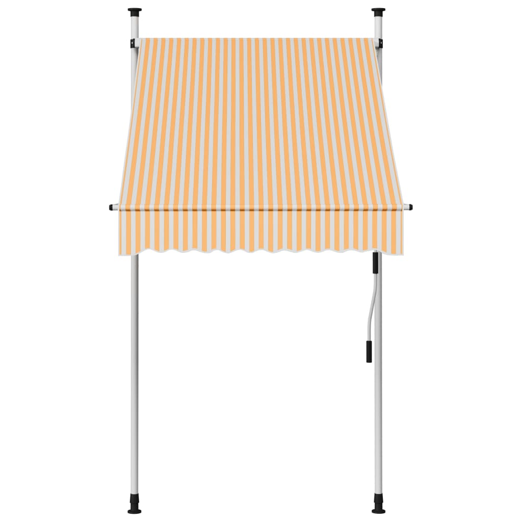 vidaXL Manual Retractable Awning 39.4" Orange and White Stripes