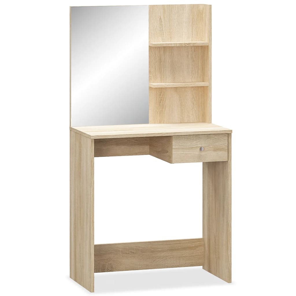 vidaXL Dressing Table Engineered Wood 29.5"x15.7"x55.5" Oak