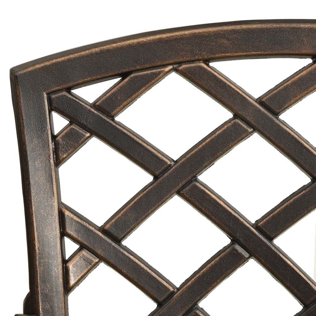 vidaXL 3 Piece Bistro Set Cast Aluminum Bronze