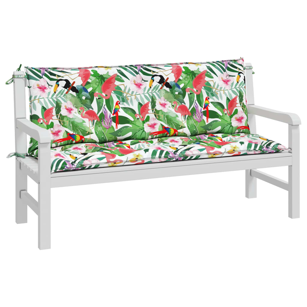vidaXL Garden Bench Cushions 2pcs Multicolor 59.1"x19.7"x2.8" Fabric
