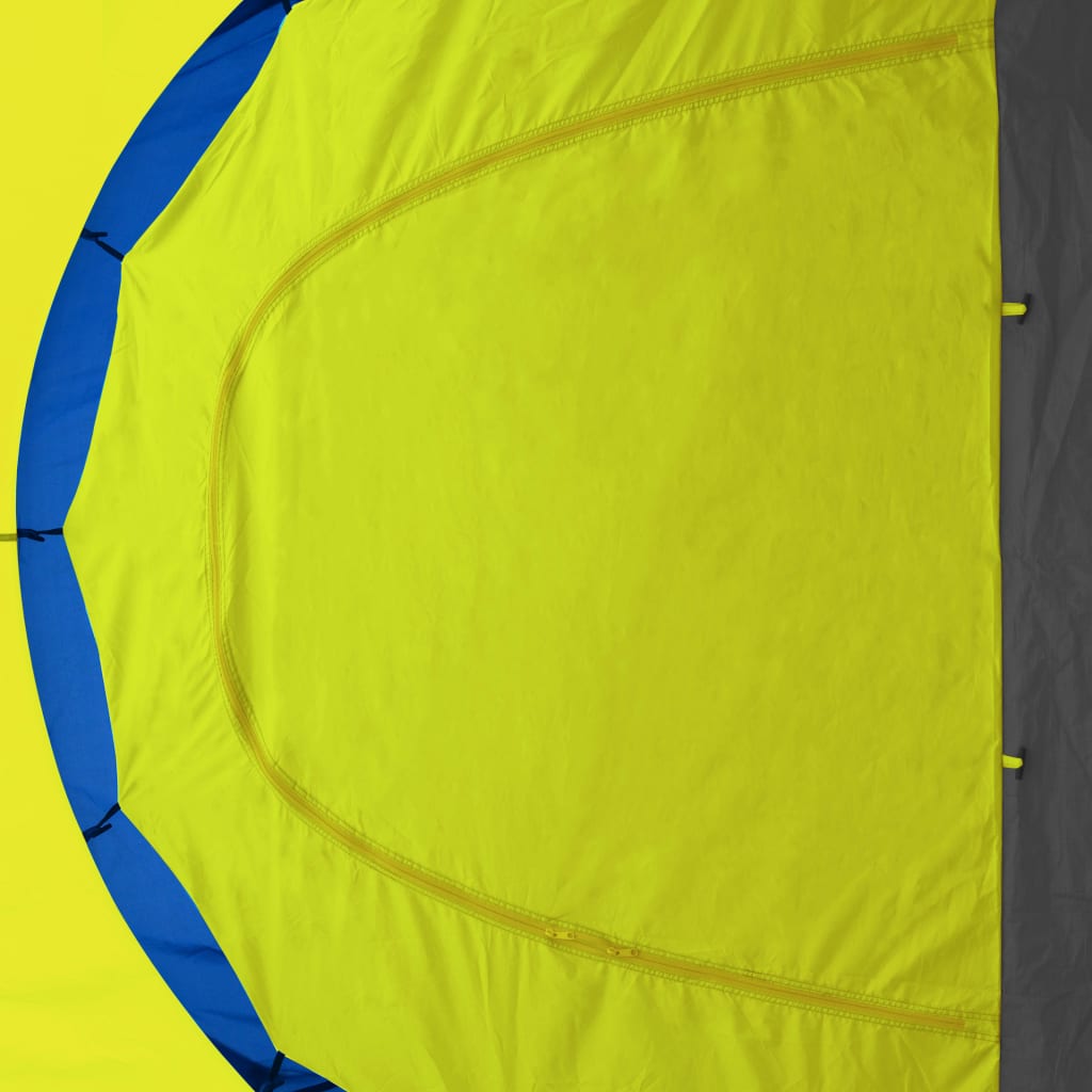 vidaXL Camping Tent Fabric 9 Persons Blue and Yellow