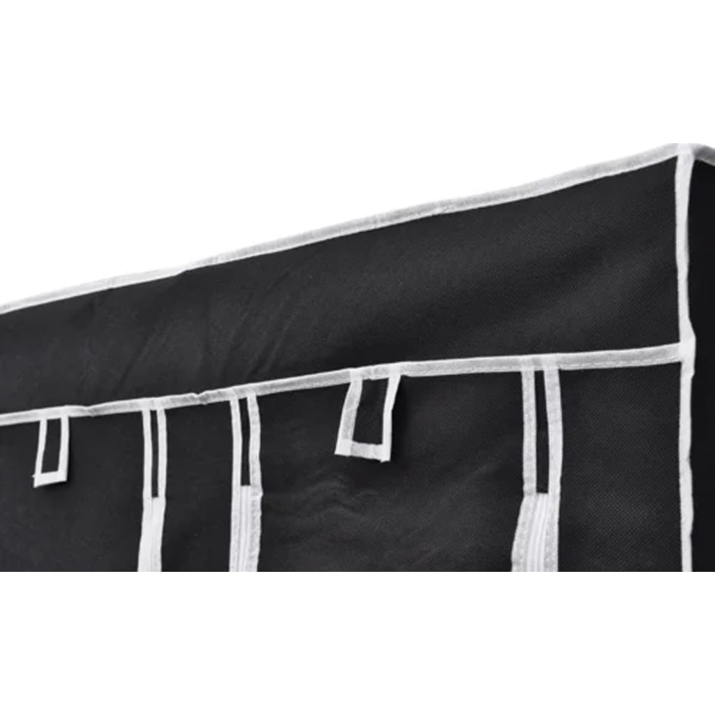 vidaXL Folding Wardrobe Black 43" x 18" x 69"