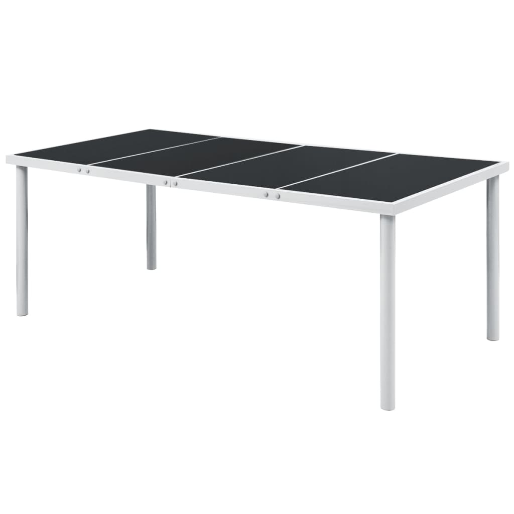 vidaXL Patio Table 74.8"x35.4"x29.1" Black Steel