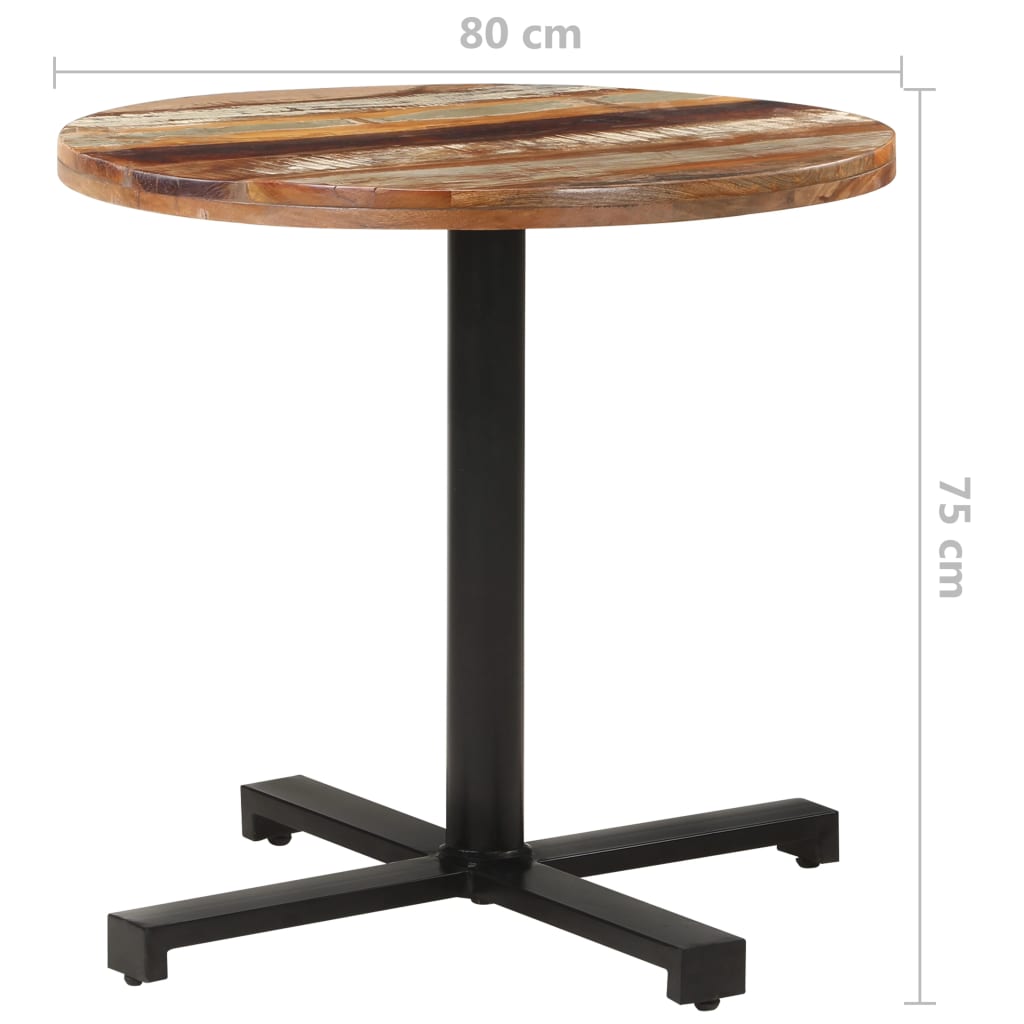 vidaXL Bistro Table Round Ø31.5"x29.5" Solid Reclaimed Wood