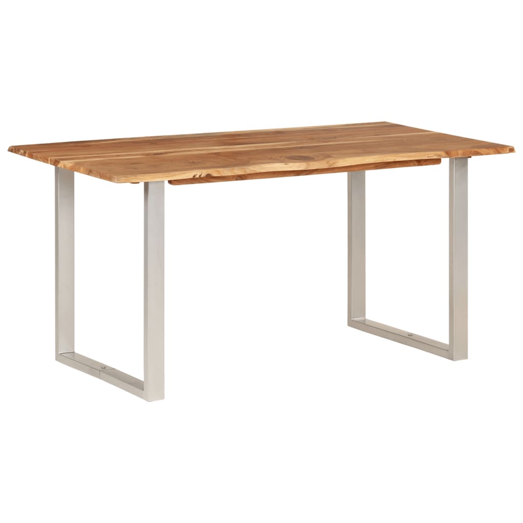 vidaXL Dining Table 60.6"x31.5"x29.9" Solid Wood Acacia