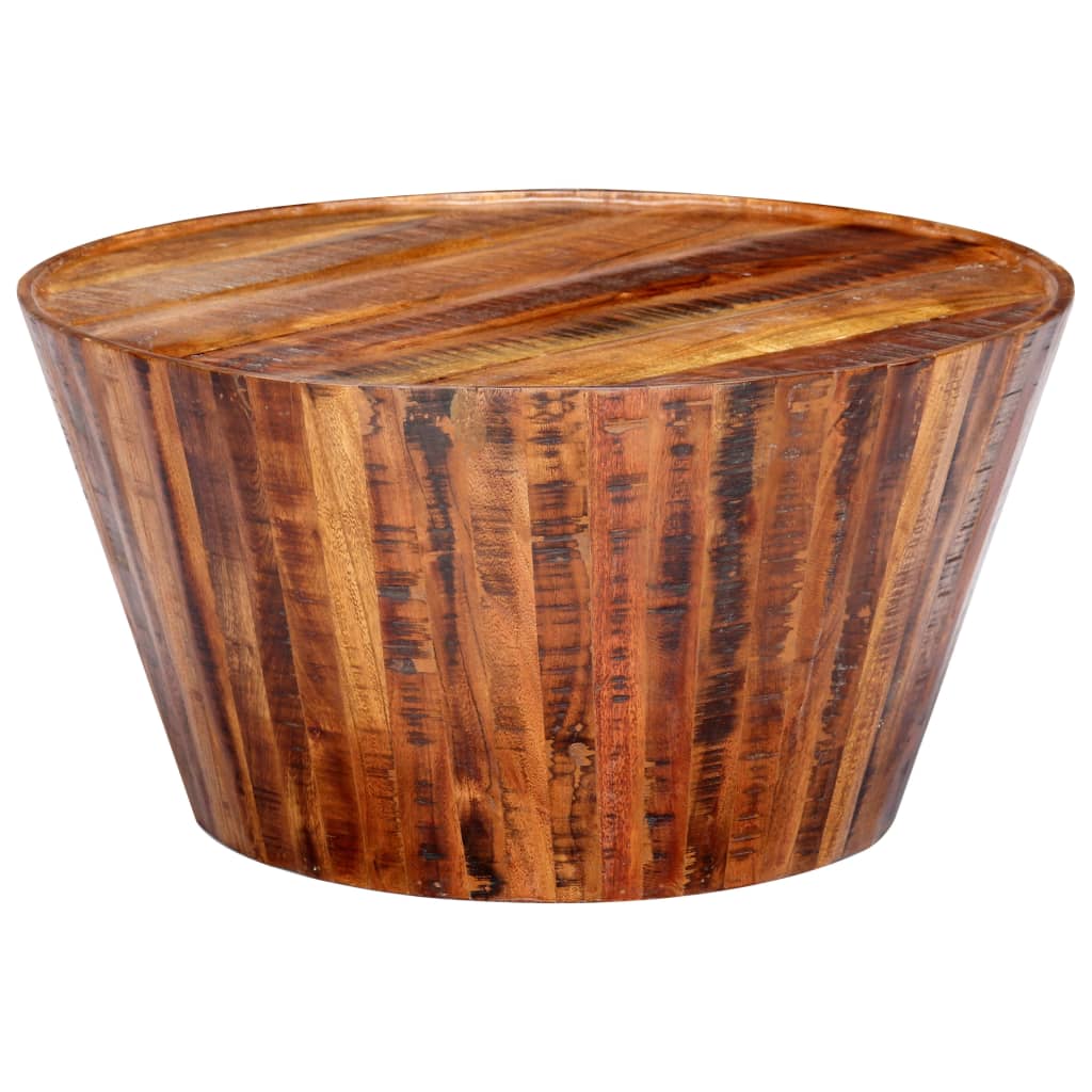 vidaXL Coffee Table 25.6"x25.6"x13" Solid Rough Mango Wood