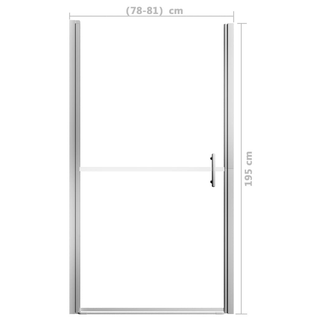 vidaXL Shower Door Tempered Glass 31.9"x76.8"