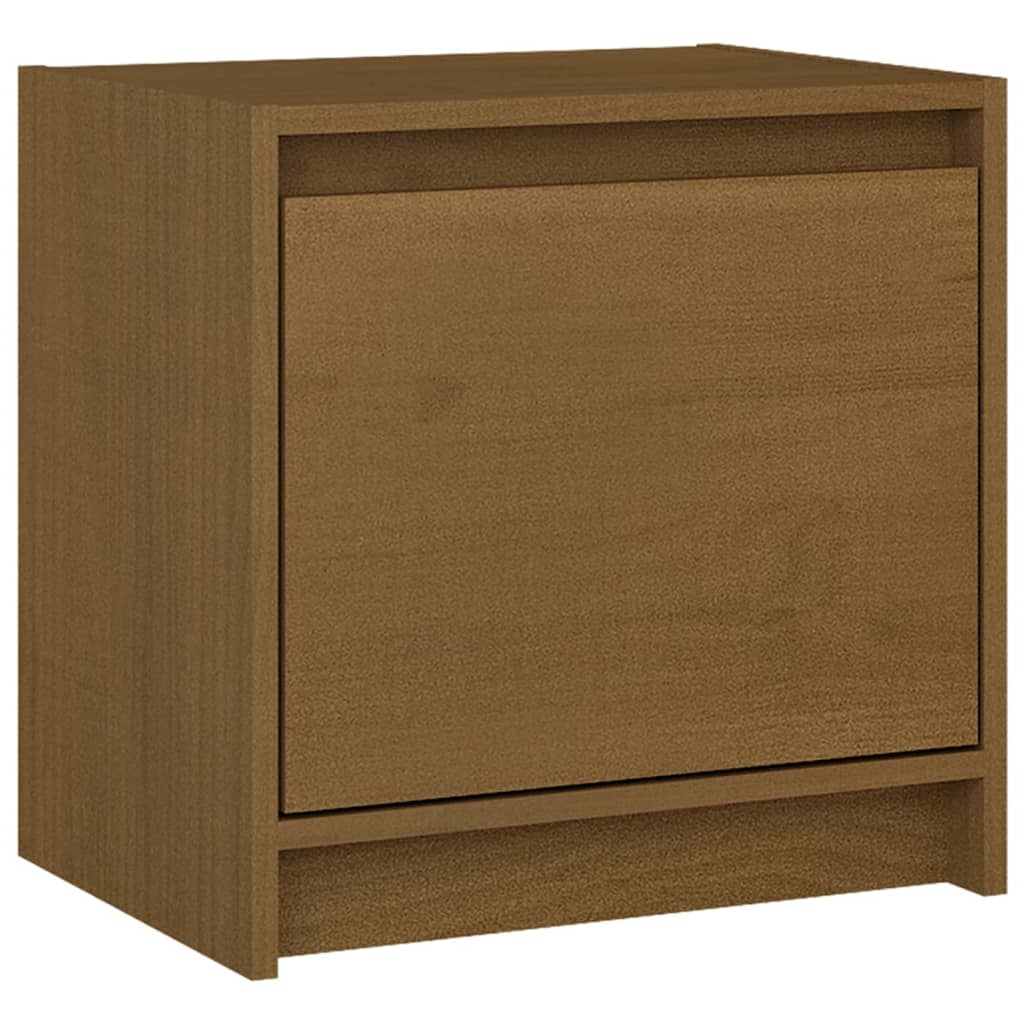 vidaXL Bedside Cabinet Honey Brown 15.7"x12"x15.7" Solid Pinewood