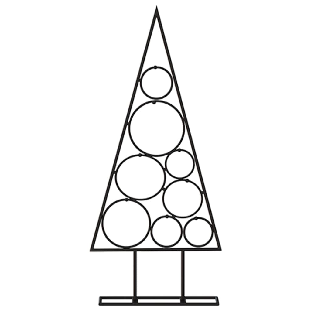 vidaXL Metal Christmas Tree for Decoration Black 23.6"