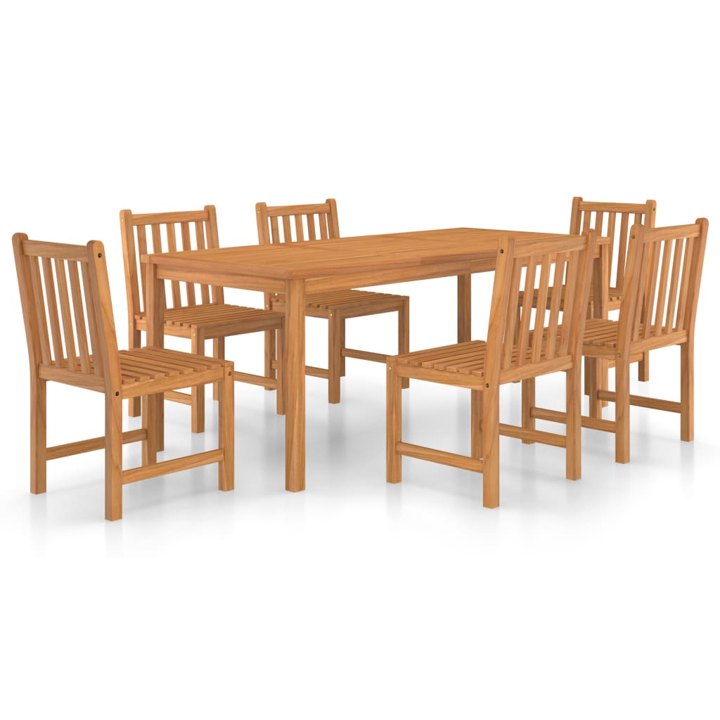 vidaXL 7 Piece Patio Dining Set Solid Teak Wood