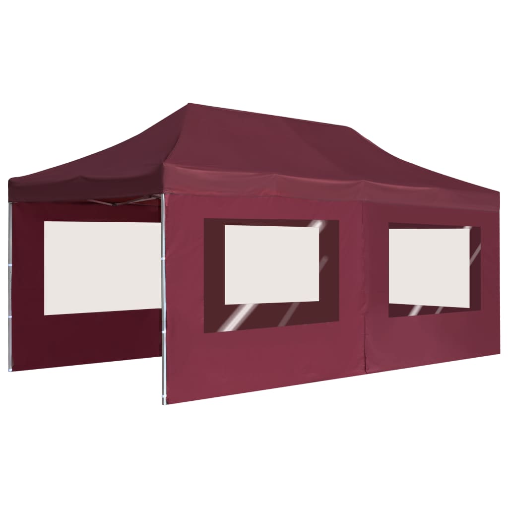 vidaXL Professional Folding Party Tent with Walls Aluminum 19.7'x9.8' Wine Red