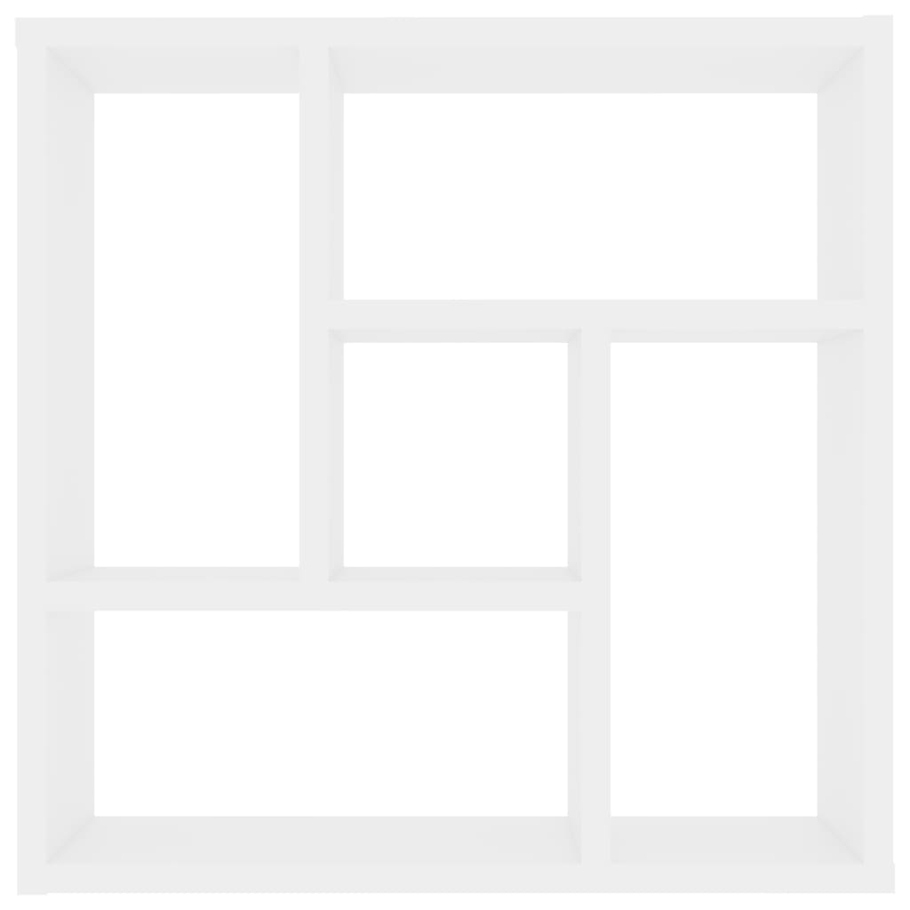 vidaXL Wall Shelf White 17.8"x6.3"x17.8" Chipboard