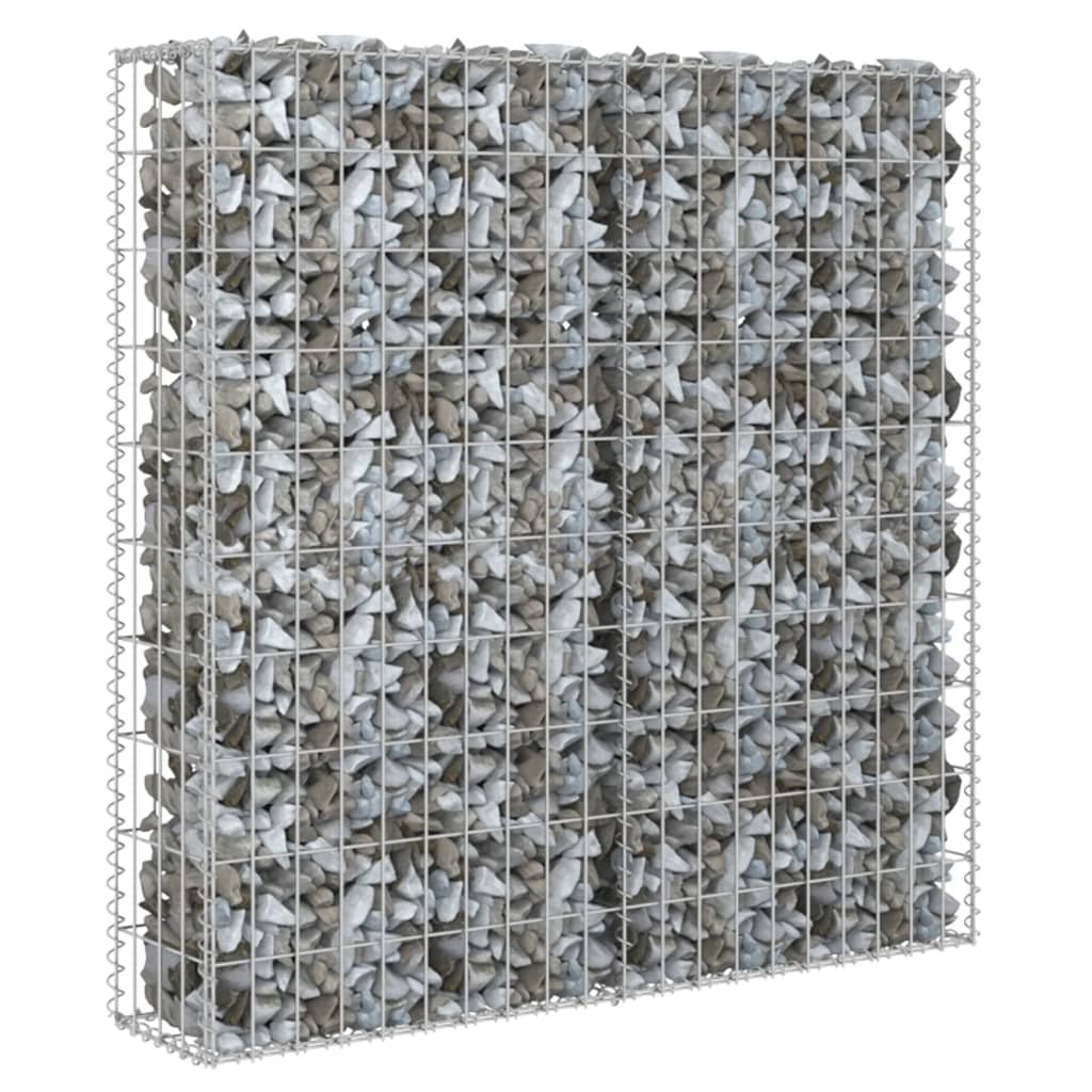 vidaXL Gabion Wall with Covers Galvanized Steel 31.5"x7.87"x39.4"