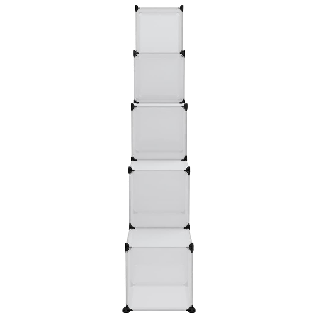 vidaXL Storage Cube Organizer with 15 Cubes and Doors Transparent PP