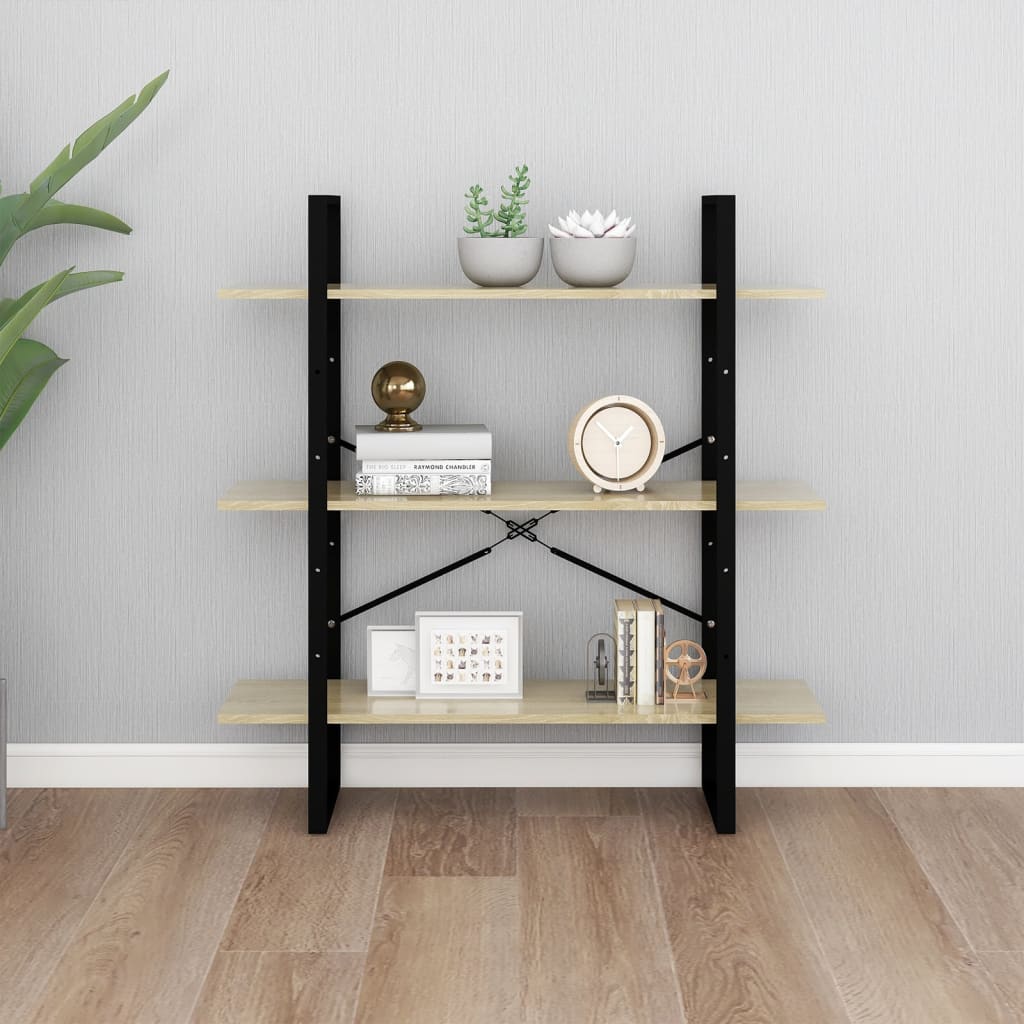 vidaXL Book Cabinet Sonoma Oak 39.4"x11.8"x41.3" Engineered Wood