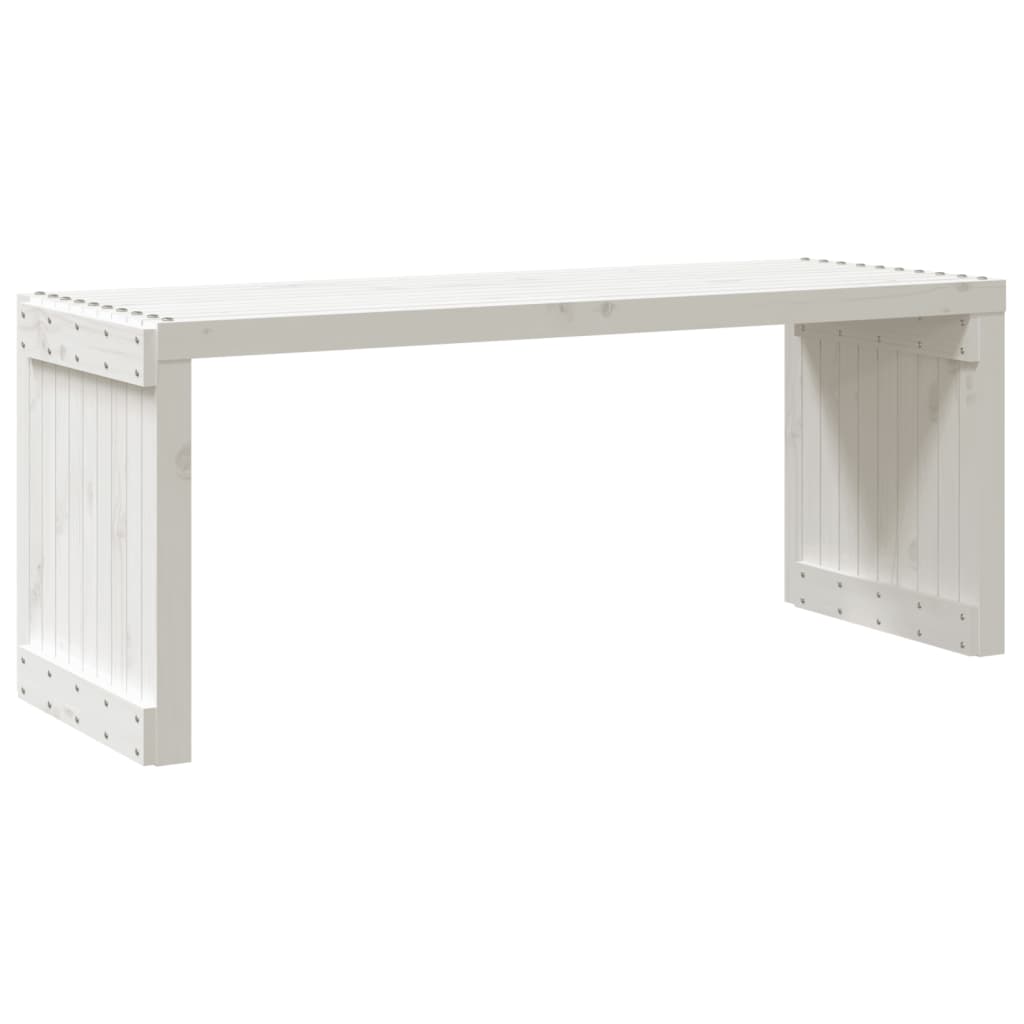 vidaXL Patio Bench Extendable White 83.7"x15.9"x17.7" Solid Wood Pine