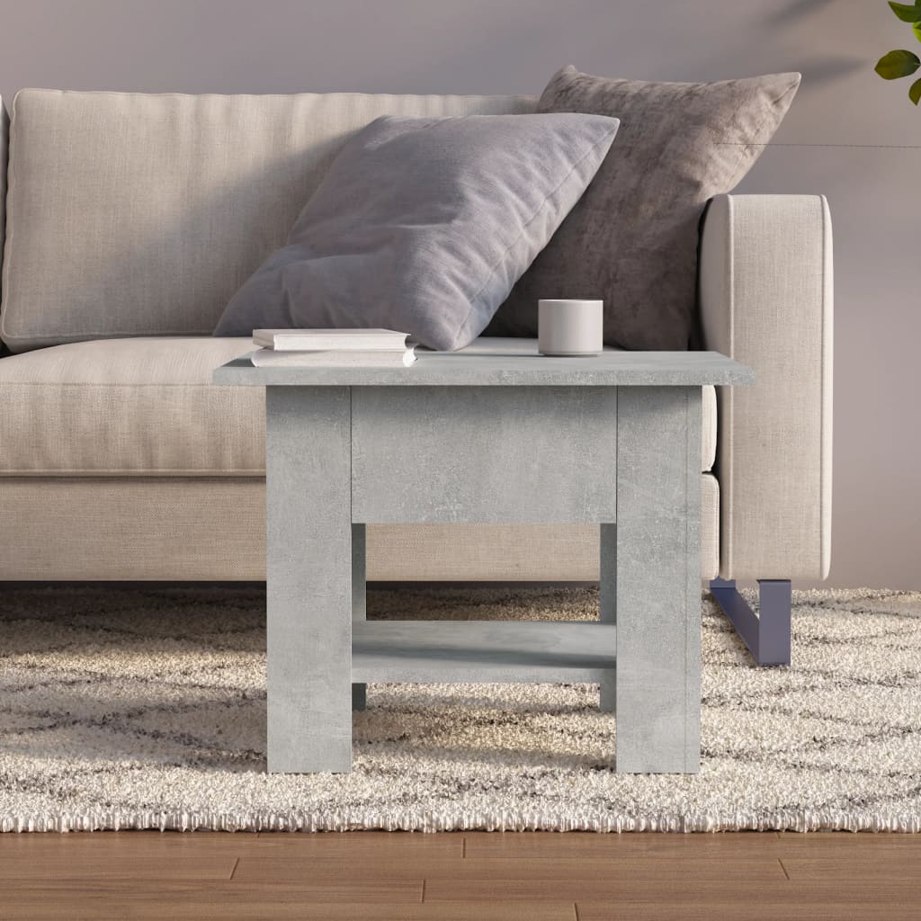 vidaXL Coffee Table Concrete Gray 21.7"x21.7"x16.5" Engineered Wood