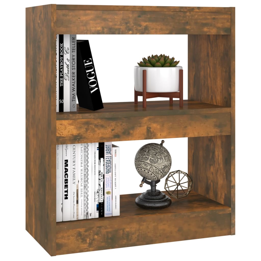 vidaXL Book Cabinet/Room Divider Smoked Oak 23.6"x11.8"x28.3"