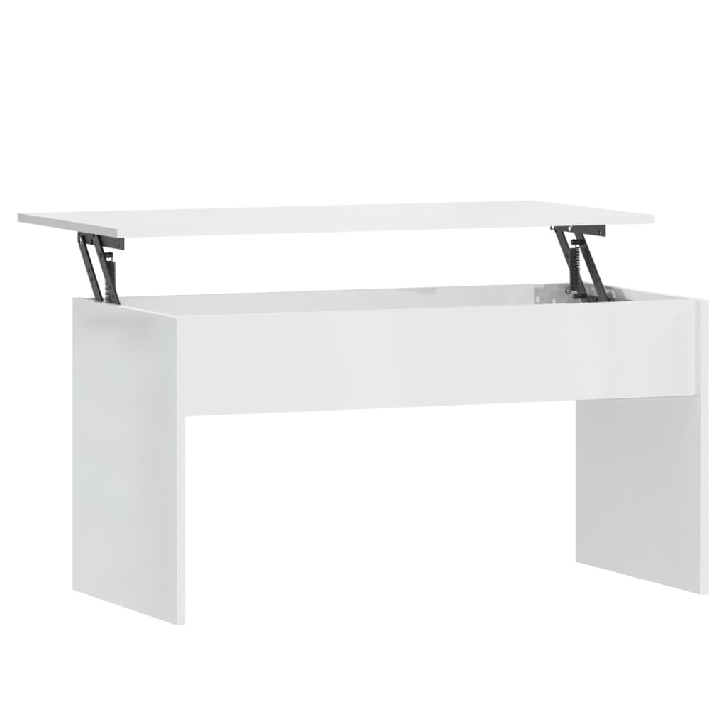 vidaXL Coffee Table High Gloss White 40.2"x19.9"x20.7" Engineered Wood