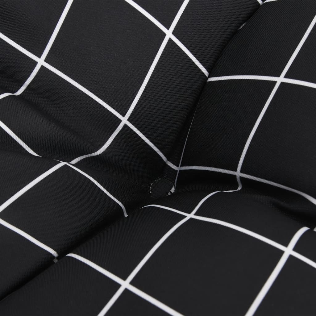 vidaXL Garden Bench Cushions 2pcs Black Check Pattern 39.4"x19.7"x2.8" Fabric