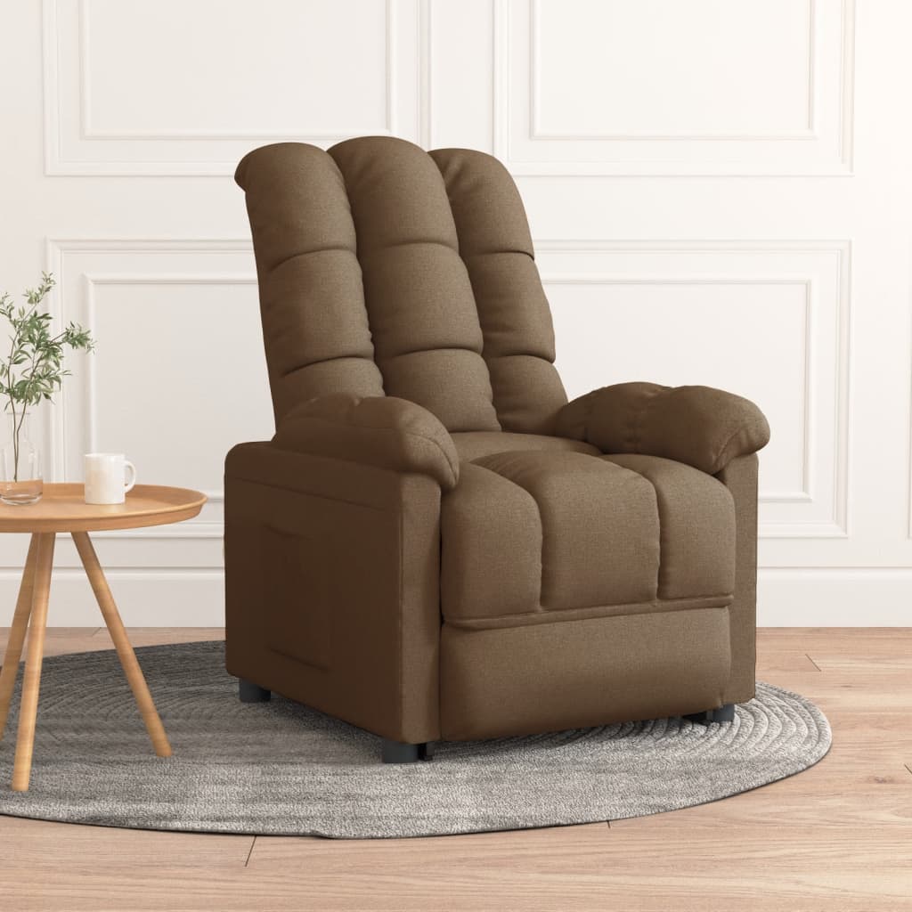 vidaXL Recliner Brown Fabric