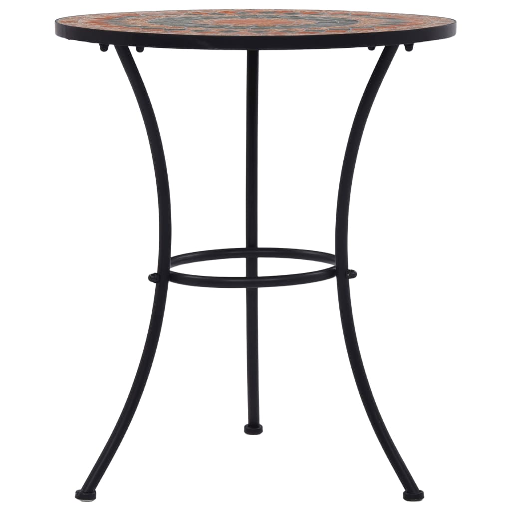 vidaXL Mosaic Bistro Table Orange/Gray 23.6" Ceramic