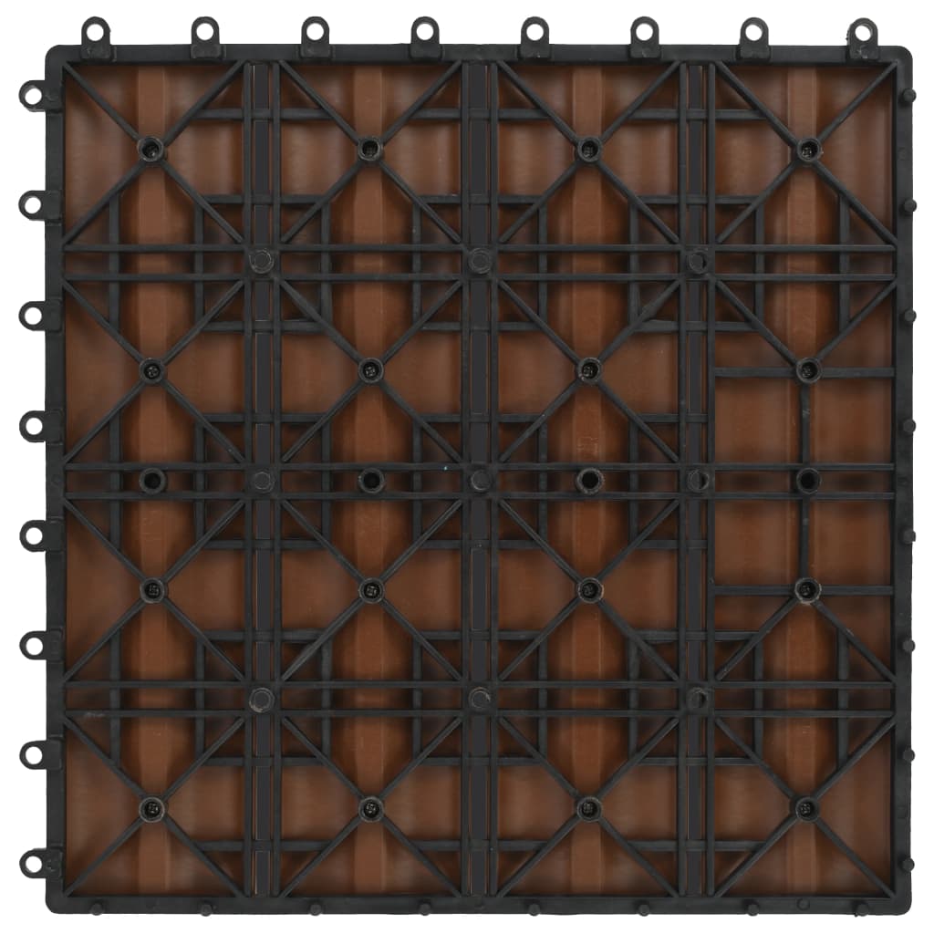 vidaXL 11 pcs Decking Tiles Deep Embossed WPC 11.8" x 11.8" 1 sqm Light Brown
