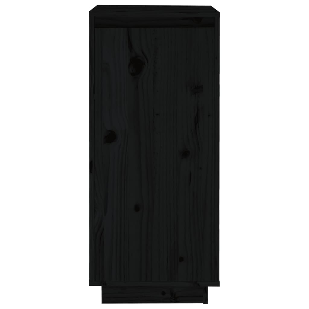 vidaXL Shoe Cabinet Black 13.8"x13.8"x31.5" Solid Wood Pine