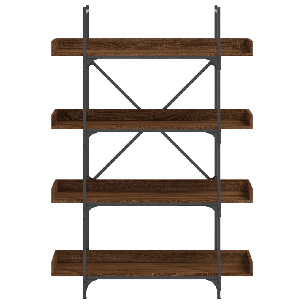 vidaXL Bookcase 4-Tier Brown Oak 39.4"x13"x57.3" Engineered Wood