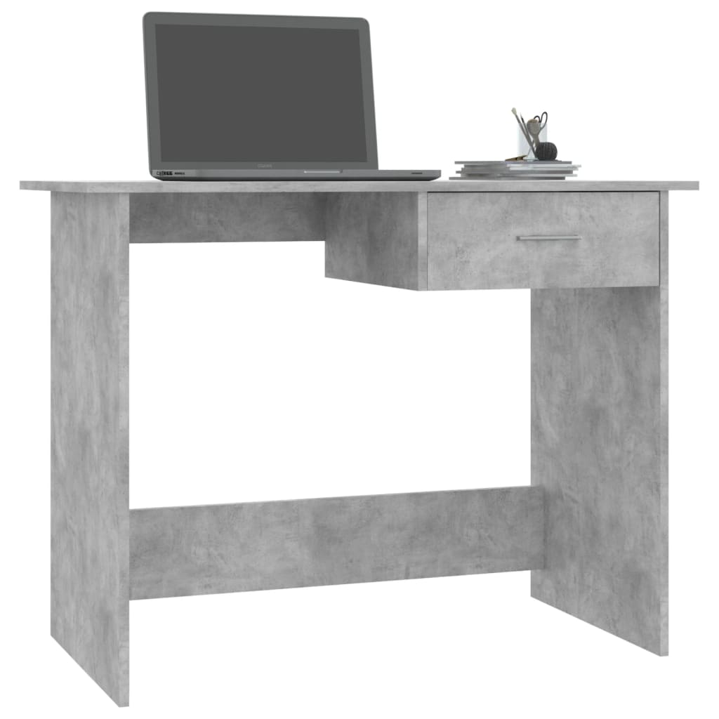 vidaXL Desk Concrete Gray 39.4"x19.7"x29.9" Chipboard