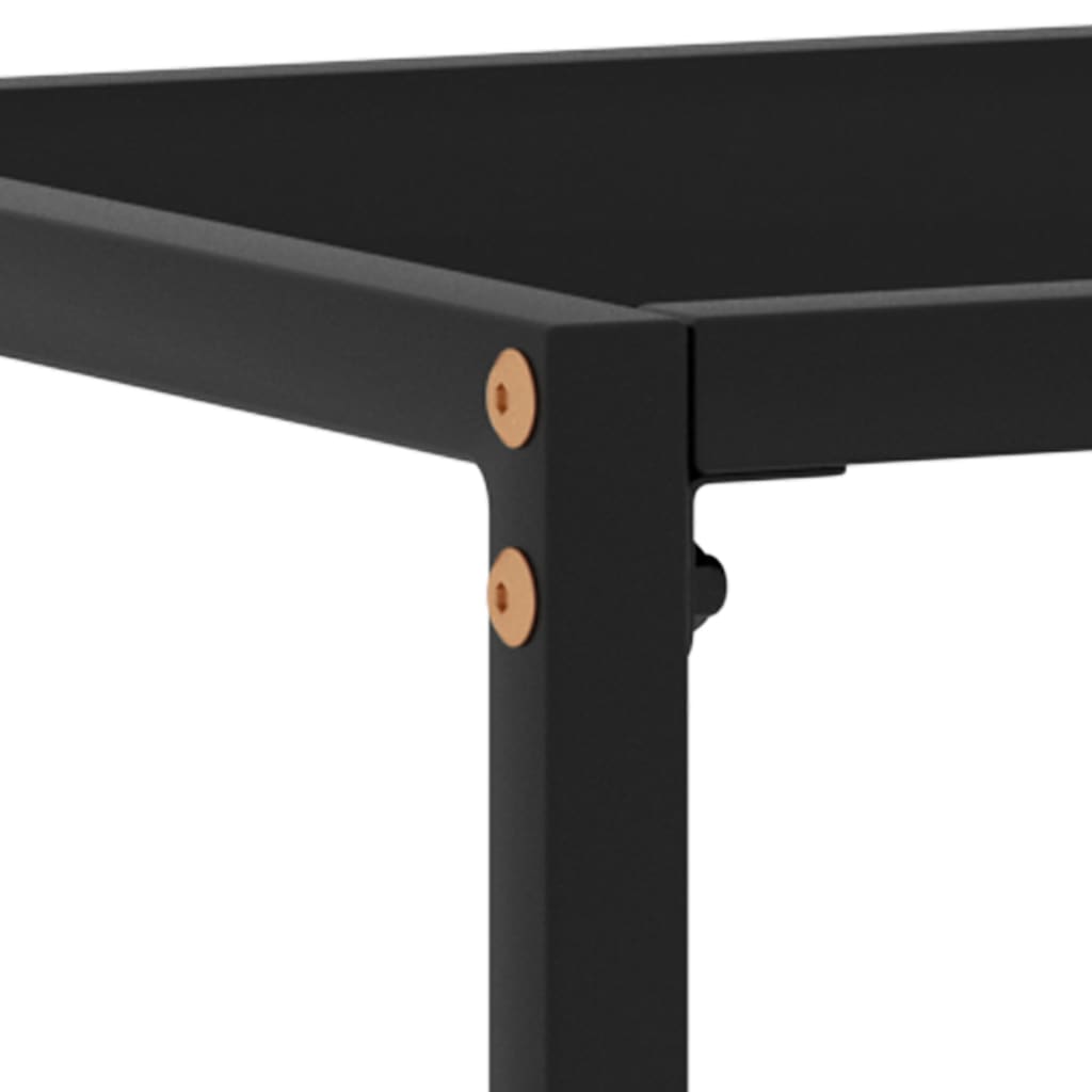 vidaXL Console Table Black 39.4"x13.8"x29.5" Tempered Glass