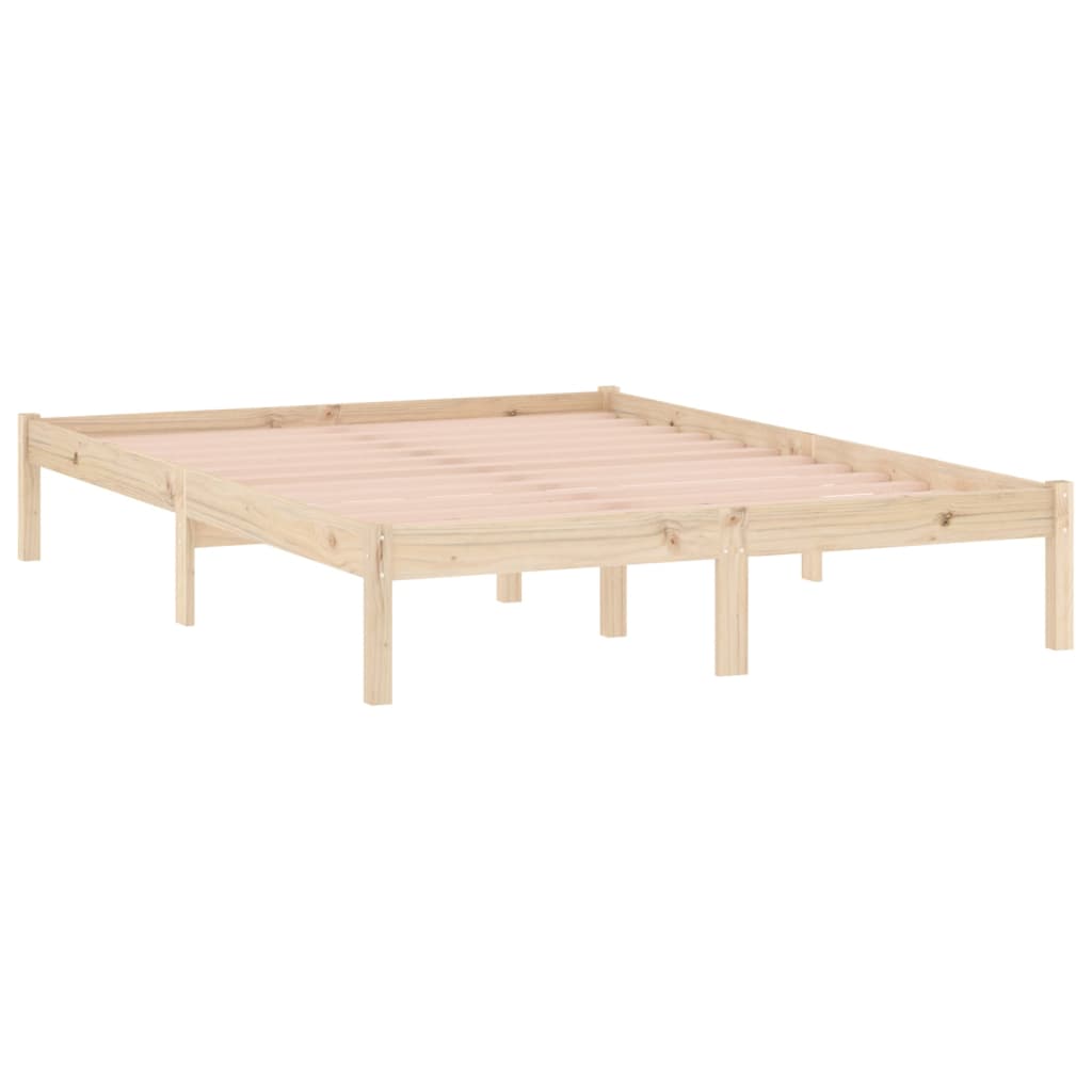 vidaXL Bed Frame 53.9"x74.8" Full Solid Wood Pine