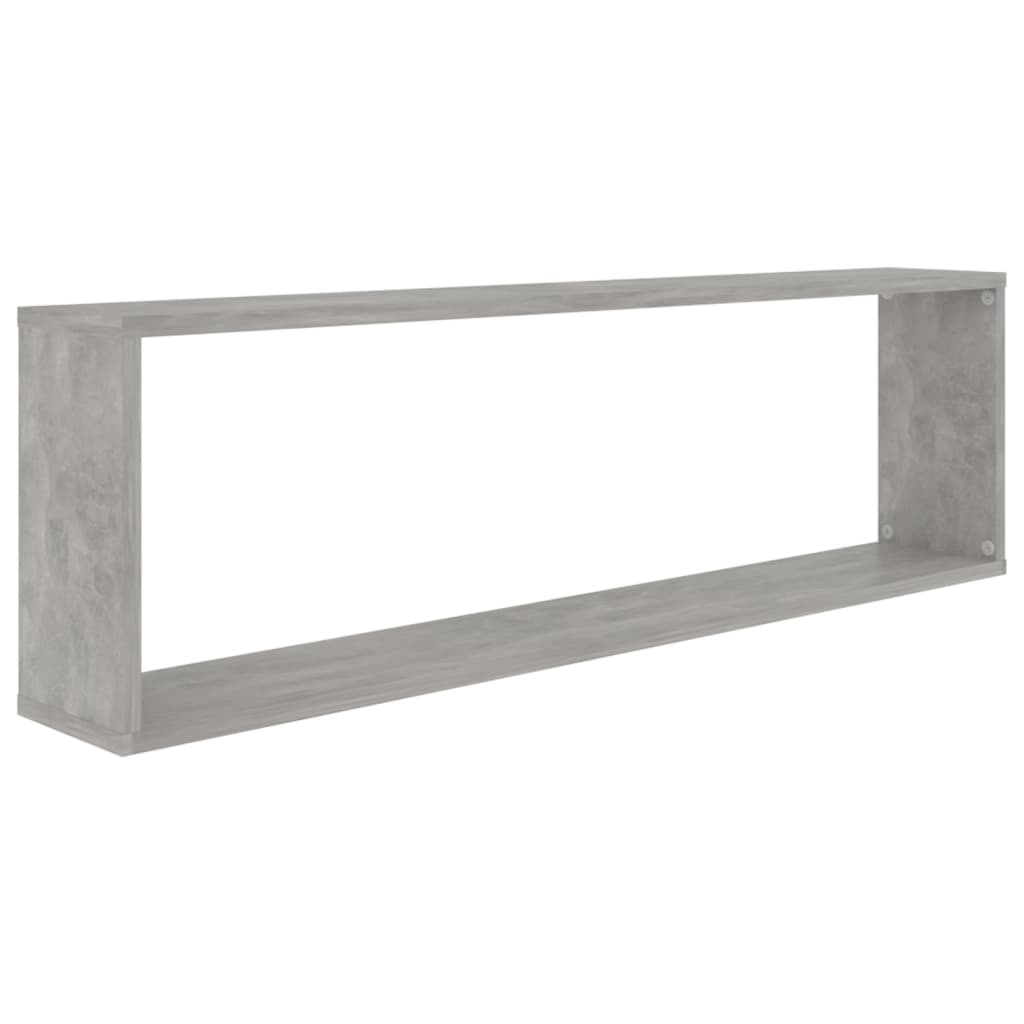 vidaXL Wall Cube Shelves 4 pcs Concrete Gray 39.4"x5.9"x11.8" Engineered Wood