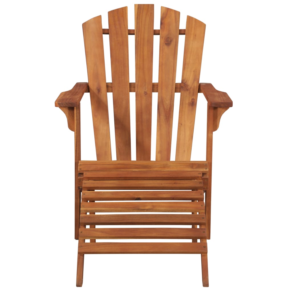vidaXL Patio Adirondack Chair with Footrest Solid Acacia Wood