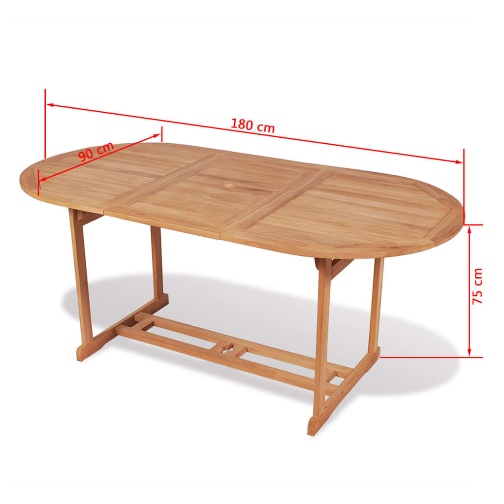 vidaXL 7 Piece Patio Dining Set with Folding Chairs Solid Teak Wood