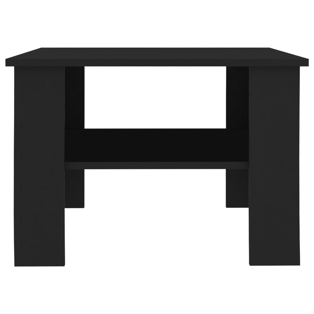 vidaXL Coffee Table Black 23.6"x23.6"x16.5" Engineered Wood