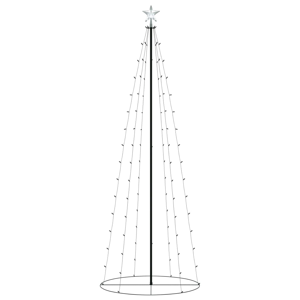 vidaXL Christmas Cone Tree 100 Warm White LEDs Decoration 2x6 ft
