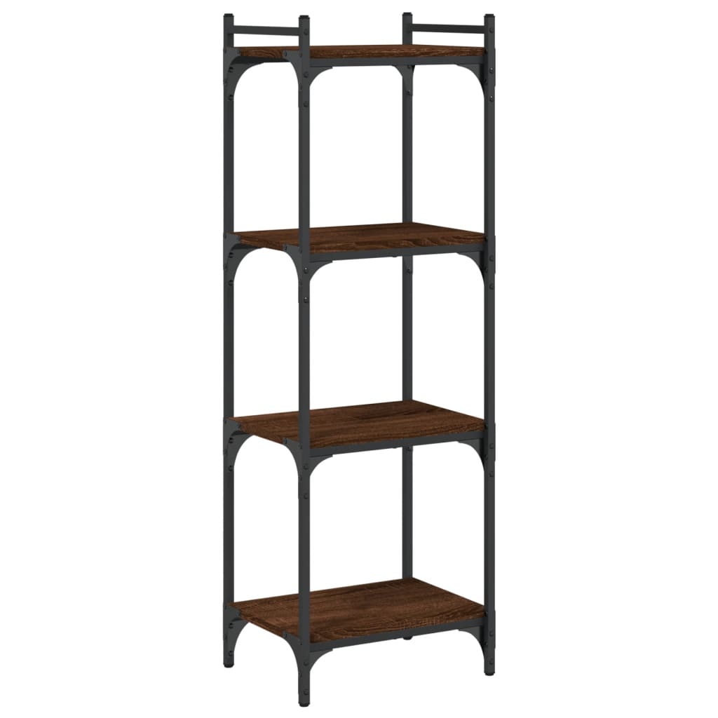 vidaXL Bookcase 4-Tier Brown Oak 15.7"x11.8"x47.2" Engineered Wood