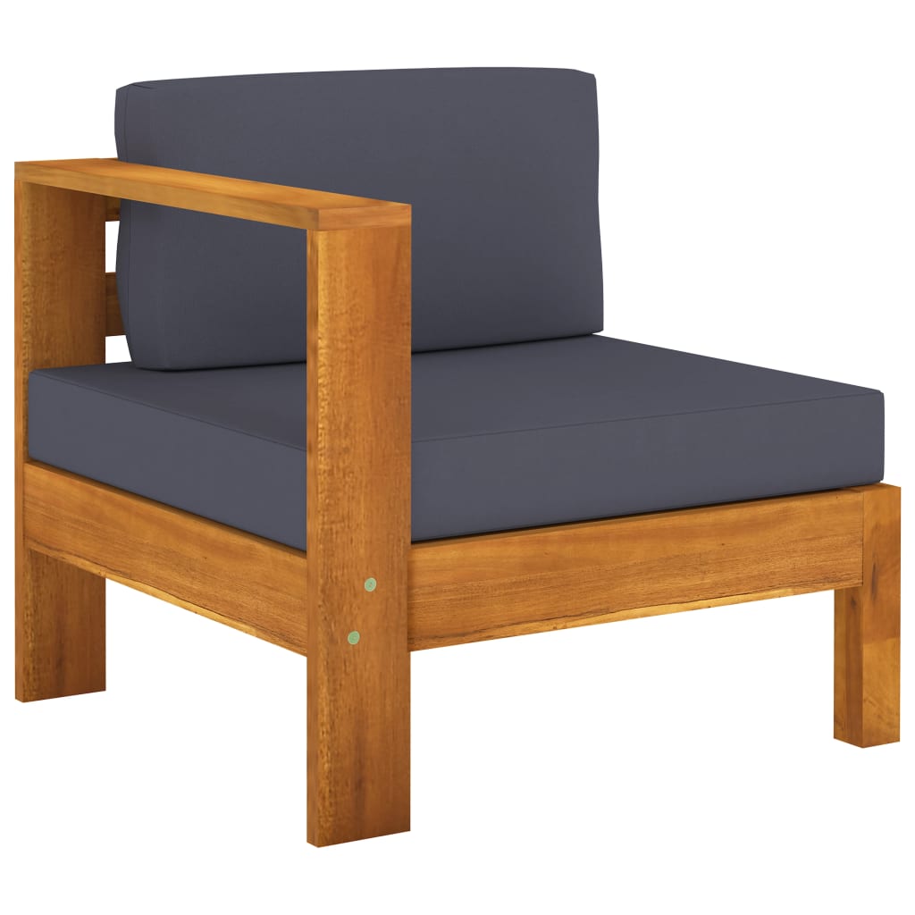 vidaXL 6 Piece Patio Lounge Set with Dark Gray Cushions Acacia Wood