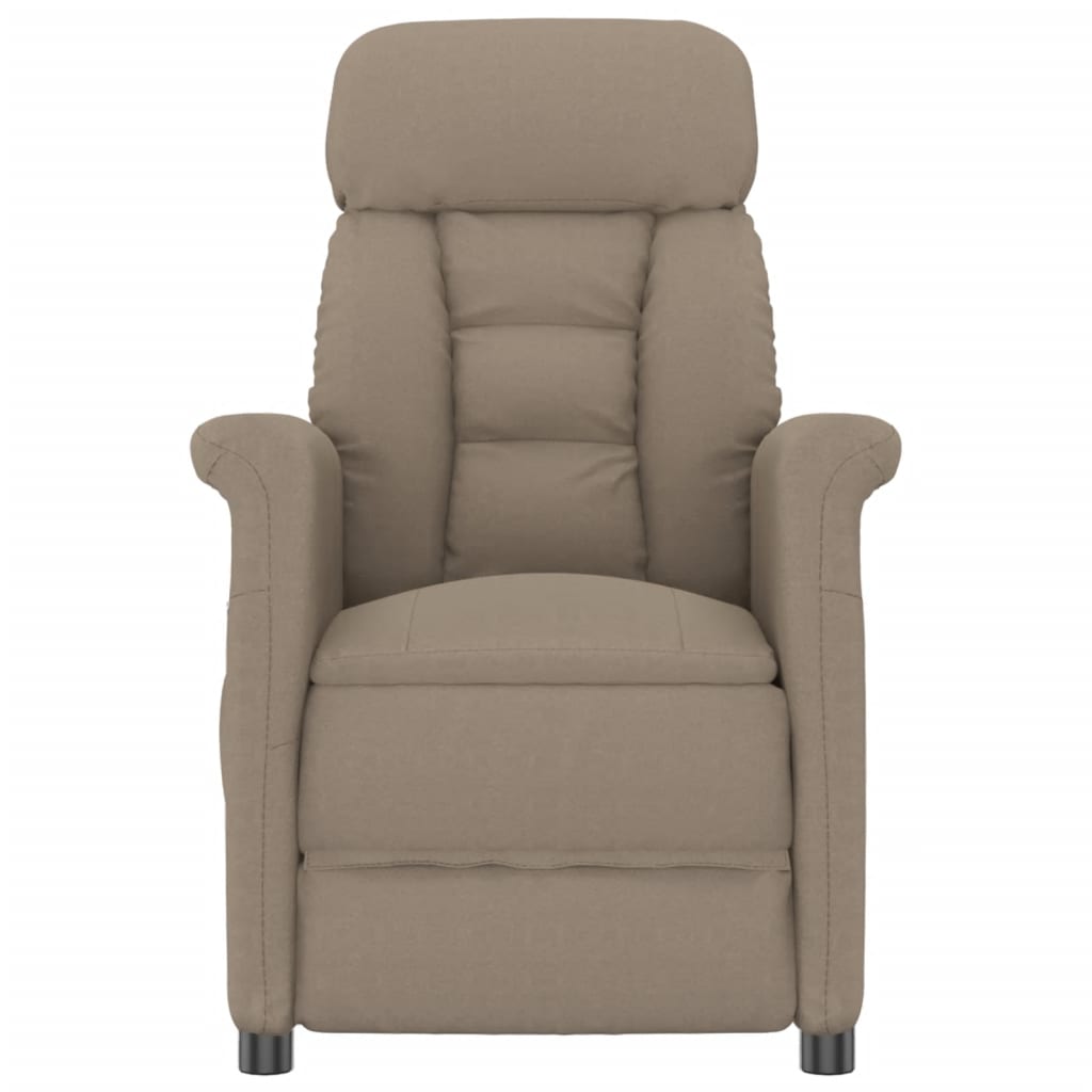 vidaXL Massage Recliner Taupe Faux Suede Leather