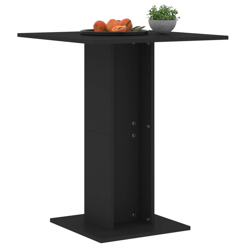 vidaXL Bistro Table Black 23.6"x23.6"x29.5" Engineered Wood
