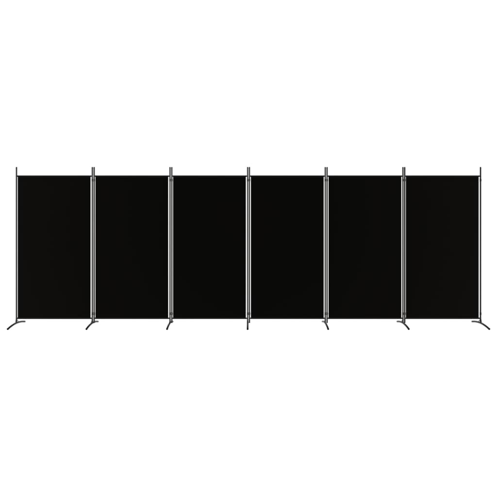 vidaXL 6-Panel Room Divider Black 204.7"x70.9" Fabric