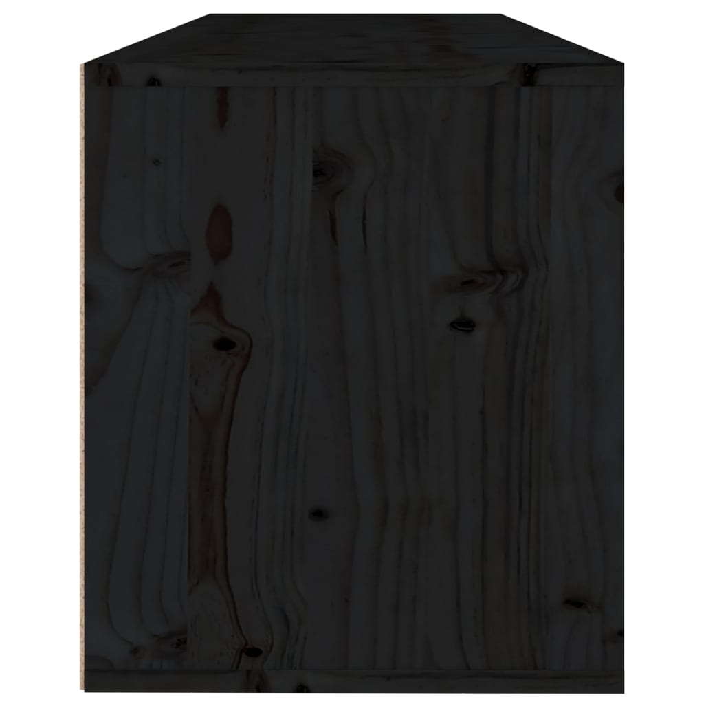 vidaXL Wall Cabinet Black 39.4"x11.8"x13.8" Solid Wood Pine