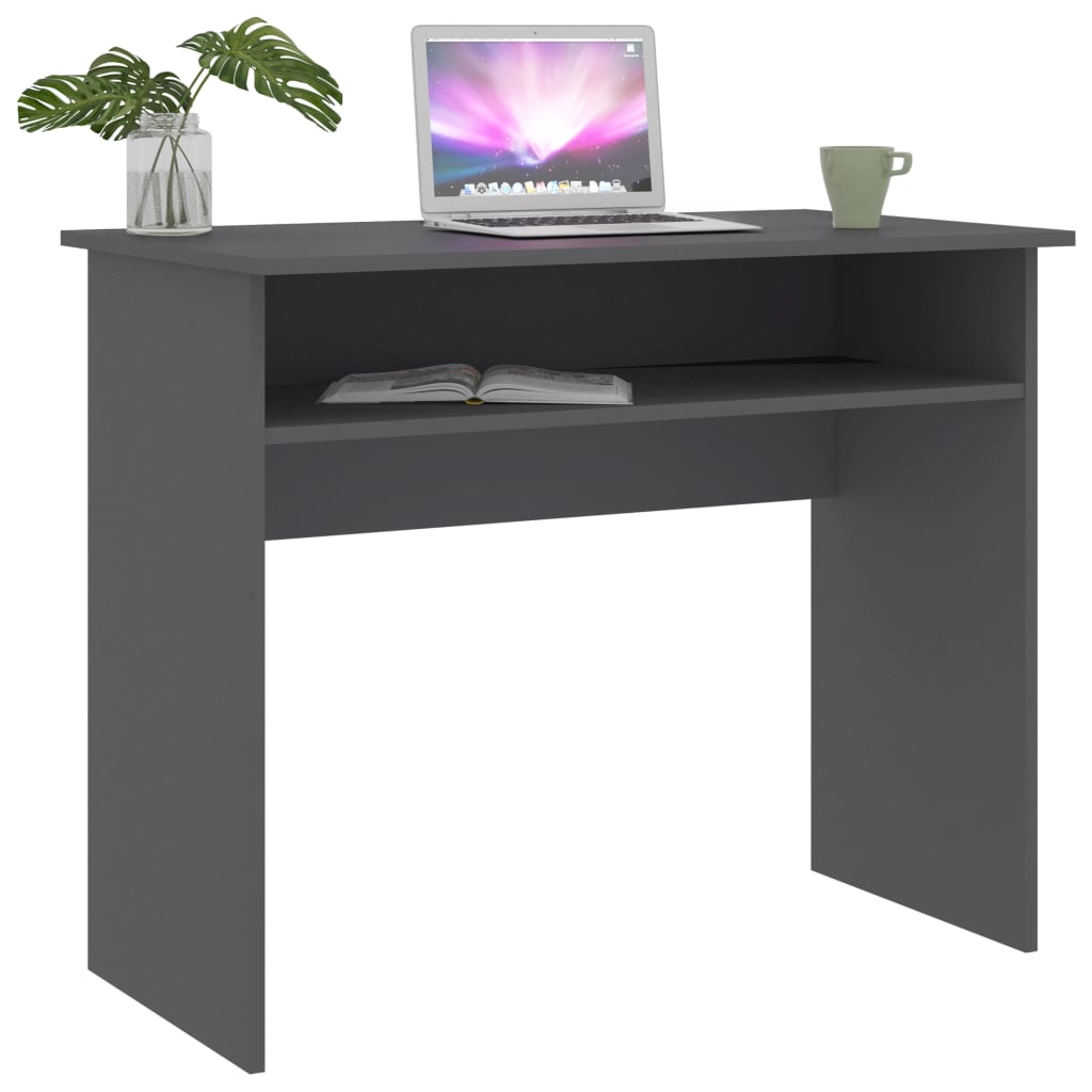 vidaXL Desk Gray 35.4"x19.7"x29.1" Engineered Wood